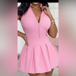 (NWOT) Elegant Pink Sleeveless Skort Tennis Dress